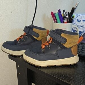 Cat & Jack Navy and Tan Kids Boots